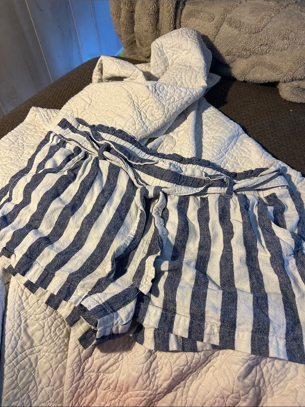 Jolt Navy and White Striped Shorts